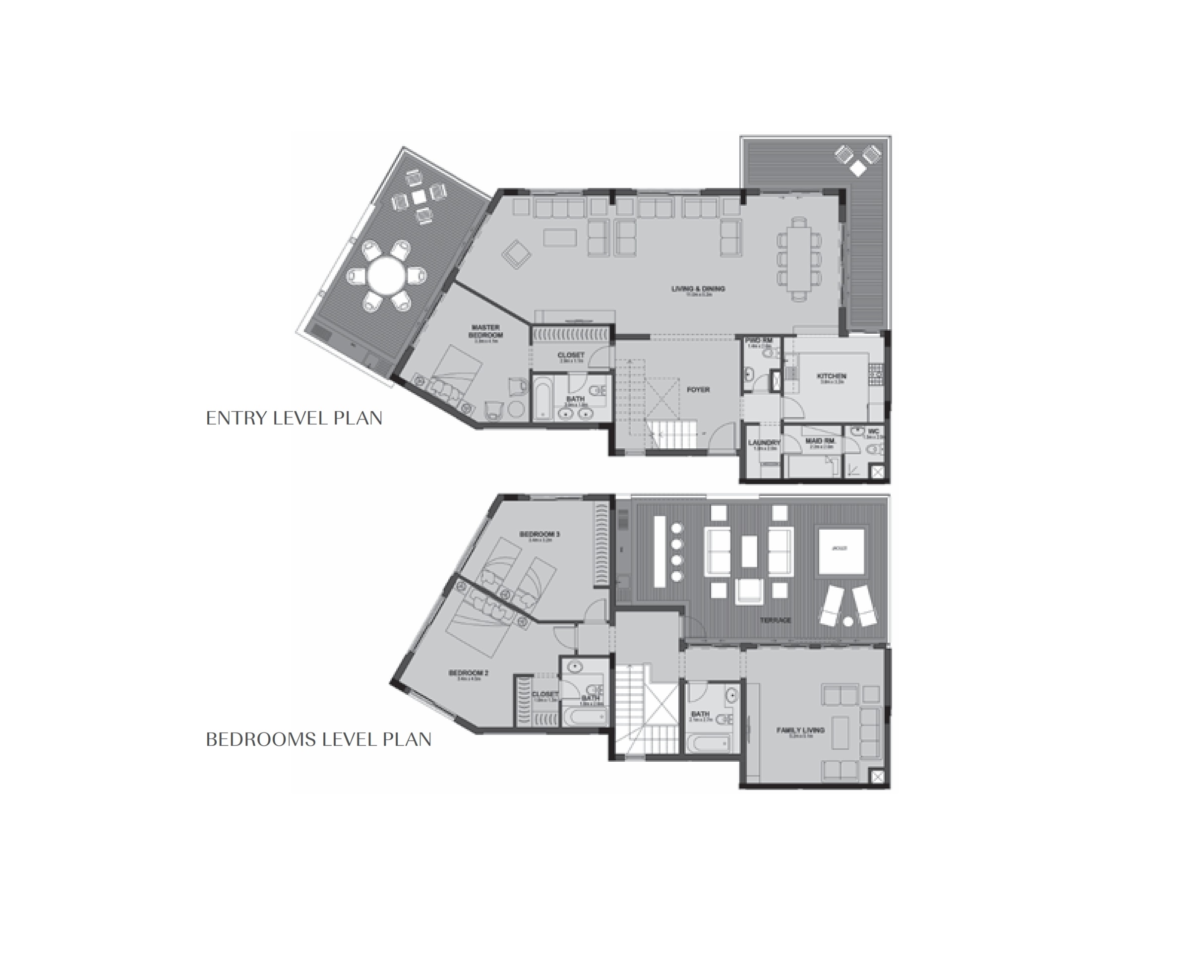 Floor plan for duplex at Uptown Cairo