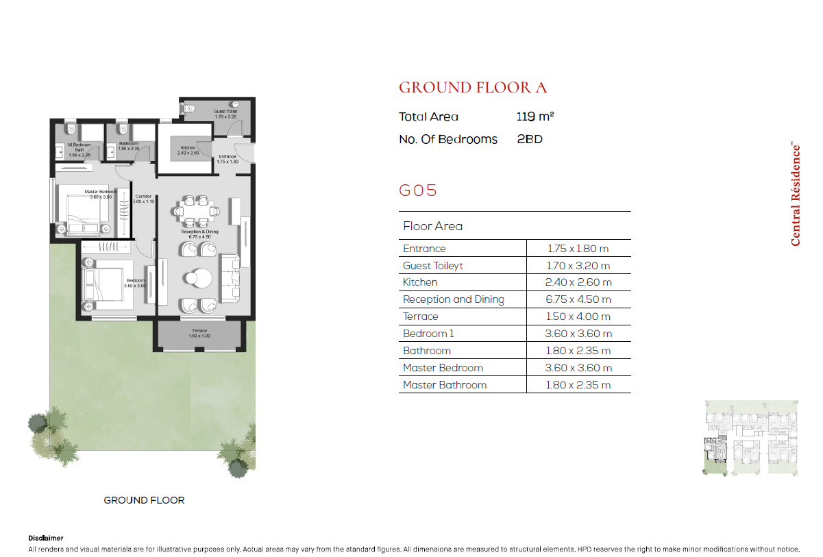 Floor plan for apartment at Hyde Park Central
