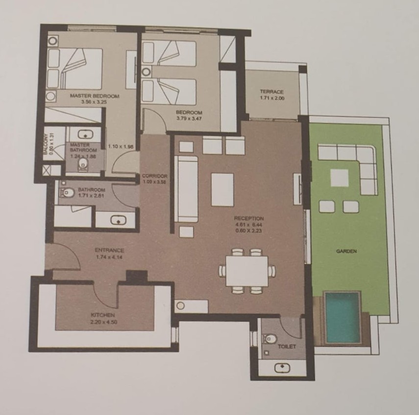 Floor plan for apartment at Trio