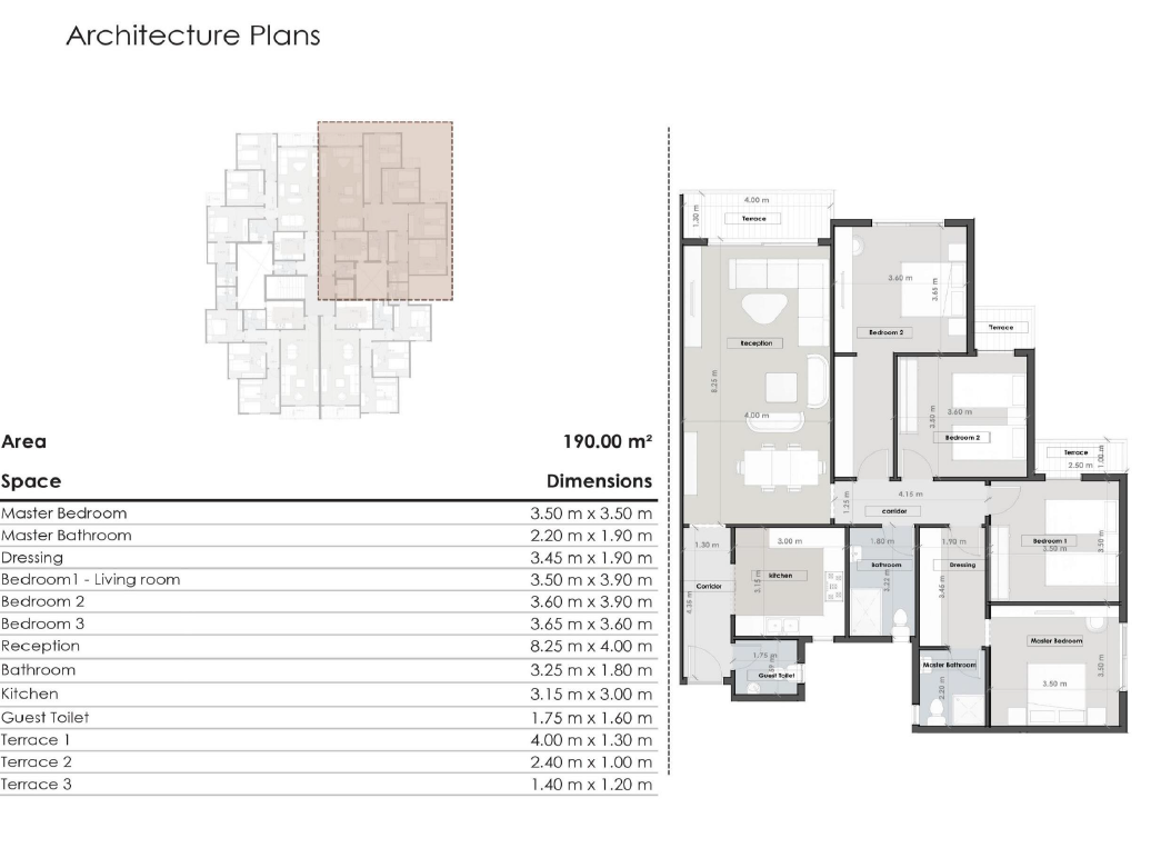 Floor plan for apartment at Vida Residence