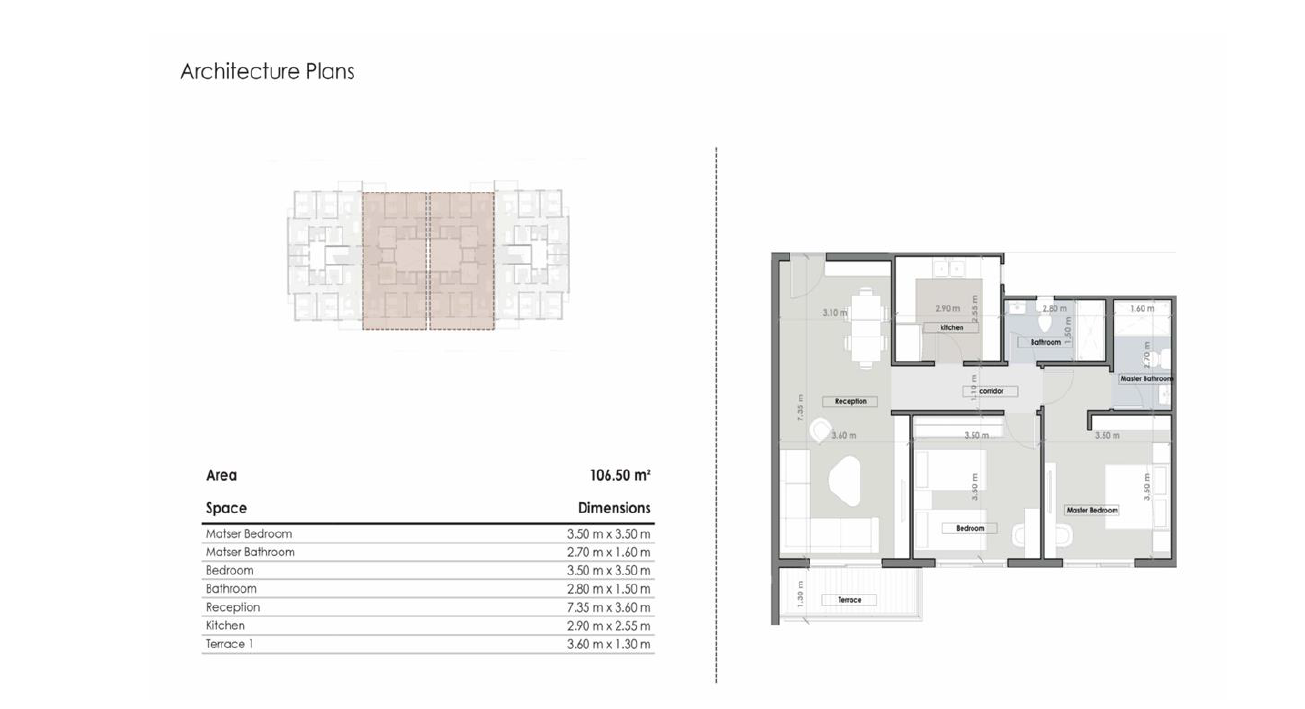 Floor plan for apartment at Vida Residence