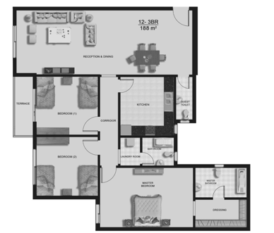 Floor plan for apartment at Botanica Residential