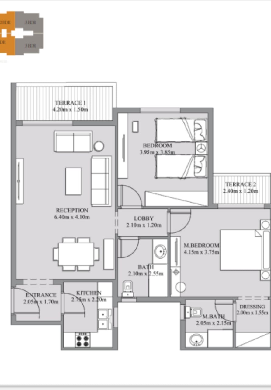 Floor plan for apartment at Lugar