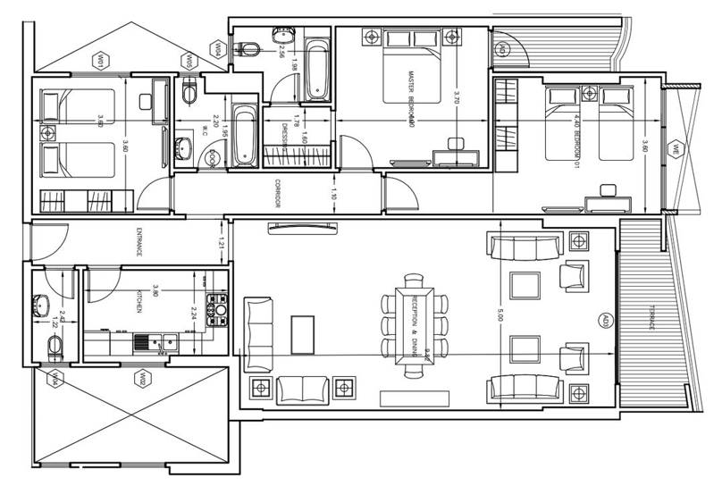 Floor plan for apartment at Midtown condo