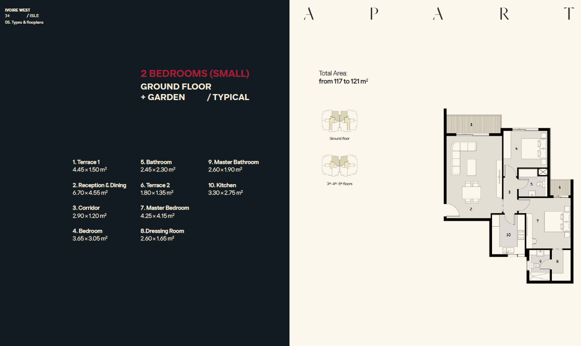 Floor plan for apartment at Ivoire West
