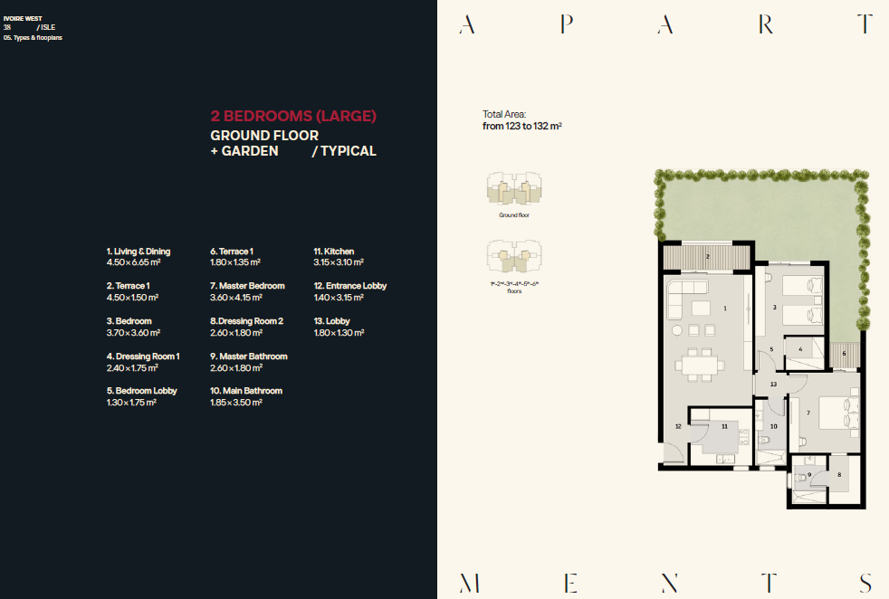 Floor plan for apartment at Ivoire West