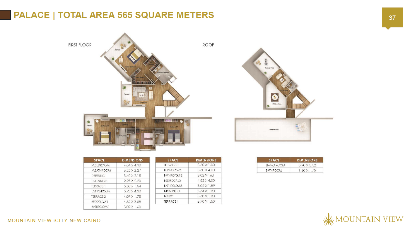 Floor plan for villa at Club Park- ICity New Cairo