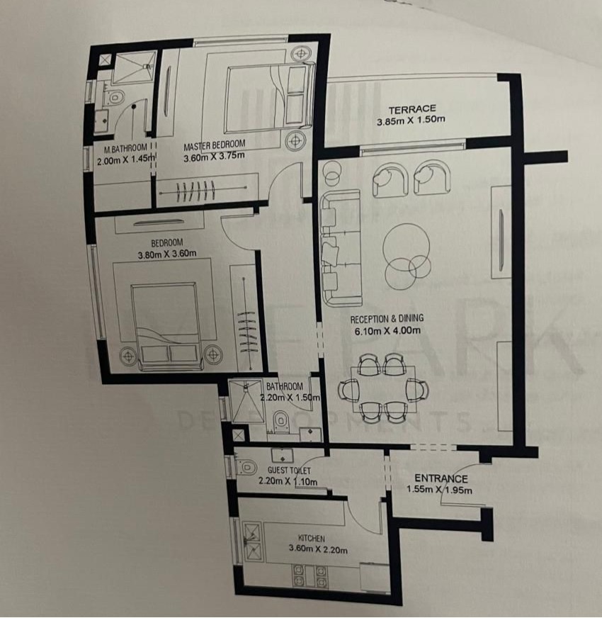 Floor plan for apartment at Garden Lakes