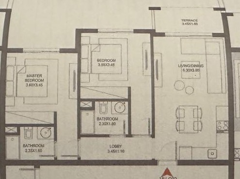 Floor plan for chalet at Makadi Heights