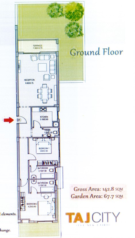 Floor plan for apartment at Taj City