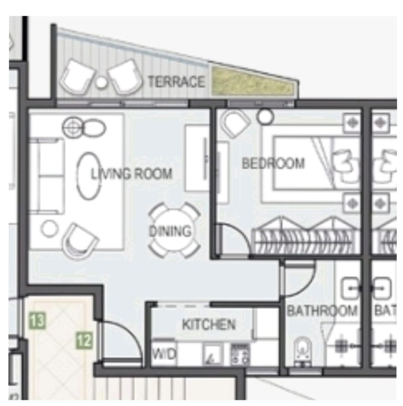 Floor plan for studio at Madinaty