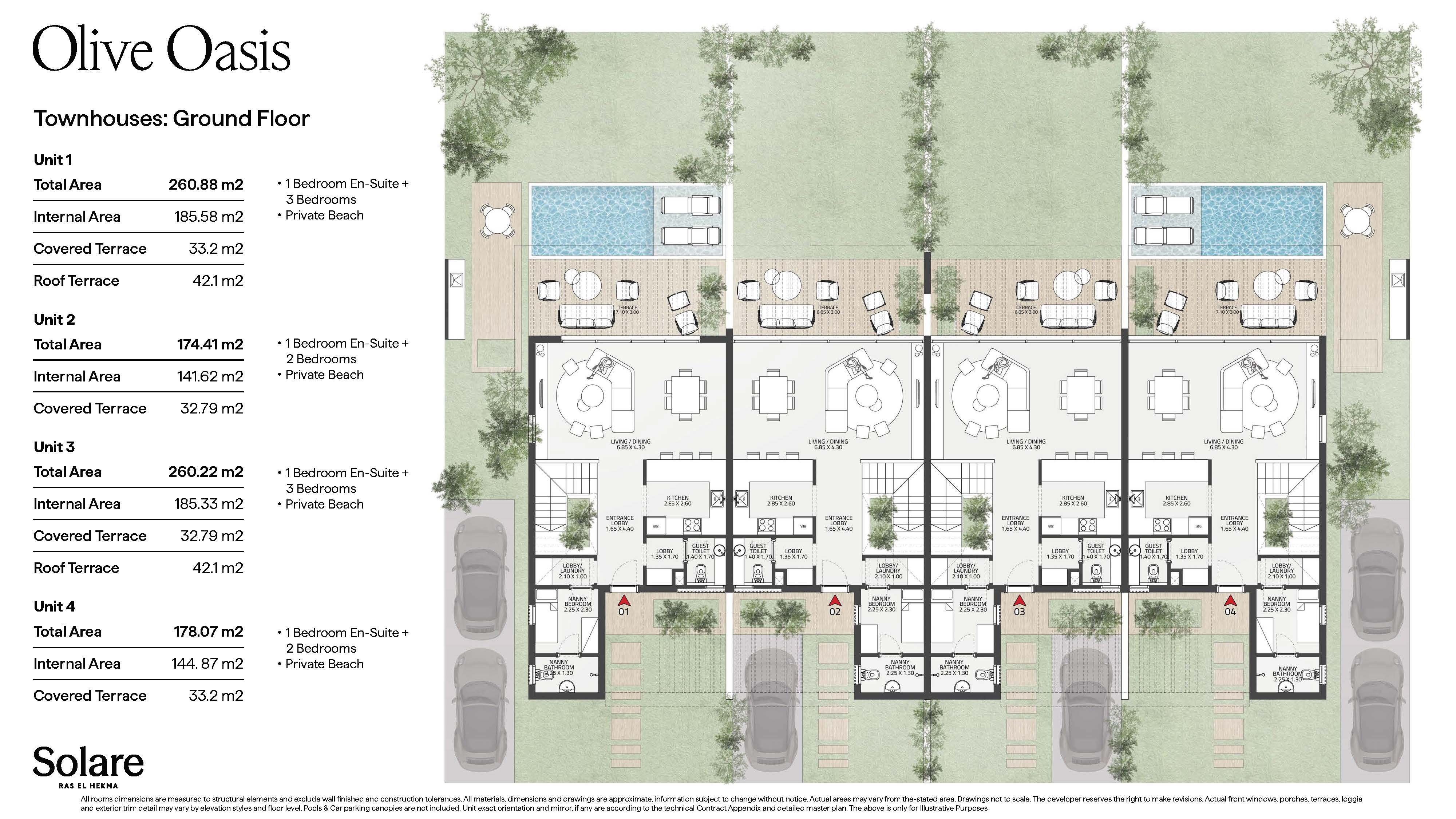 Floor plan for townhouse at Olive Oasis - Solare