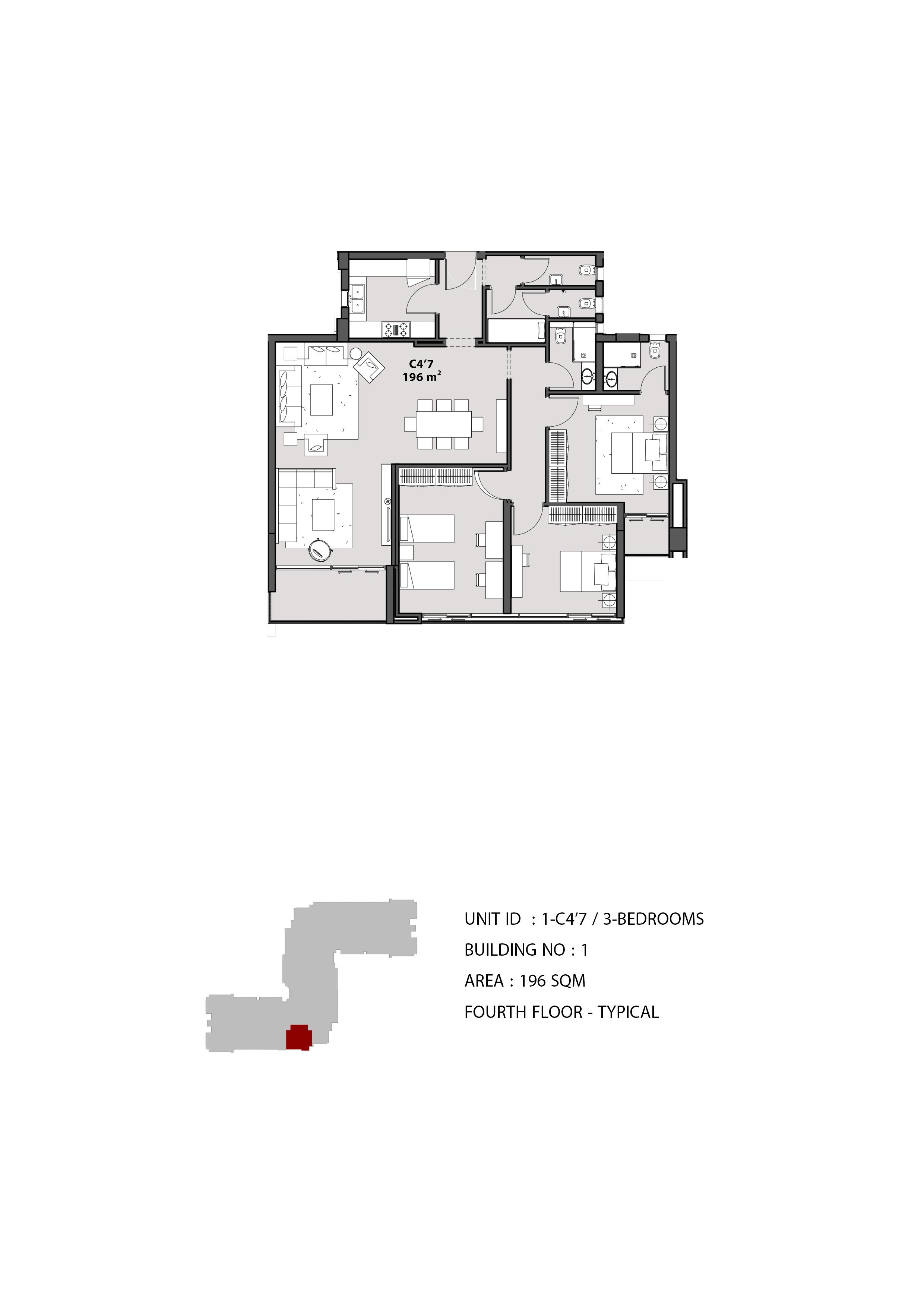 Floor plan for apartment at The View Waterway