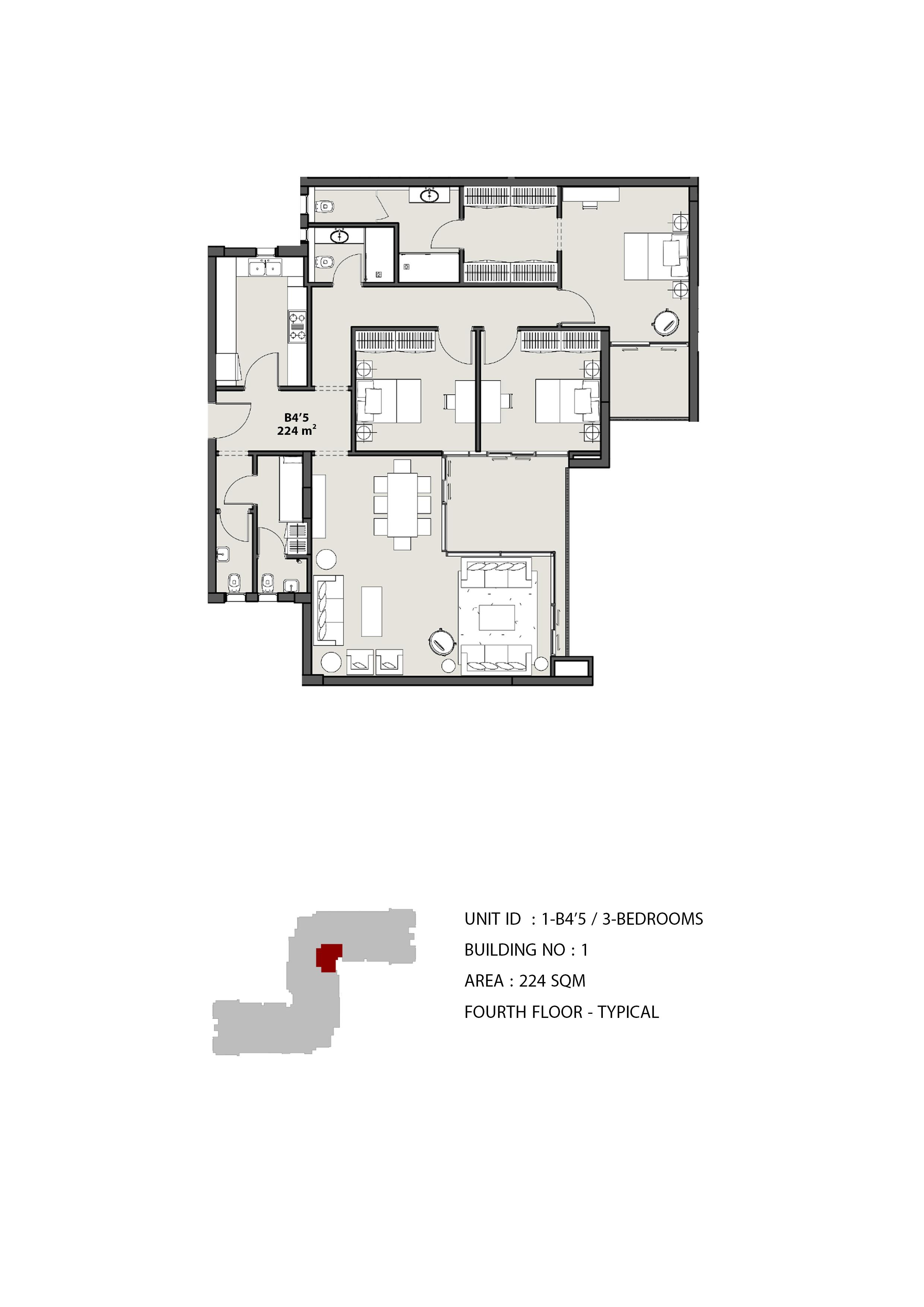 Floor plan for apartment at The View Waterway