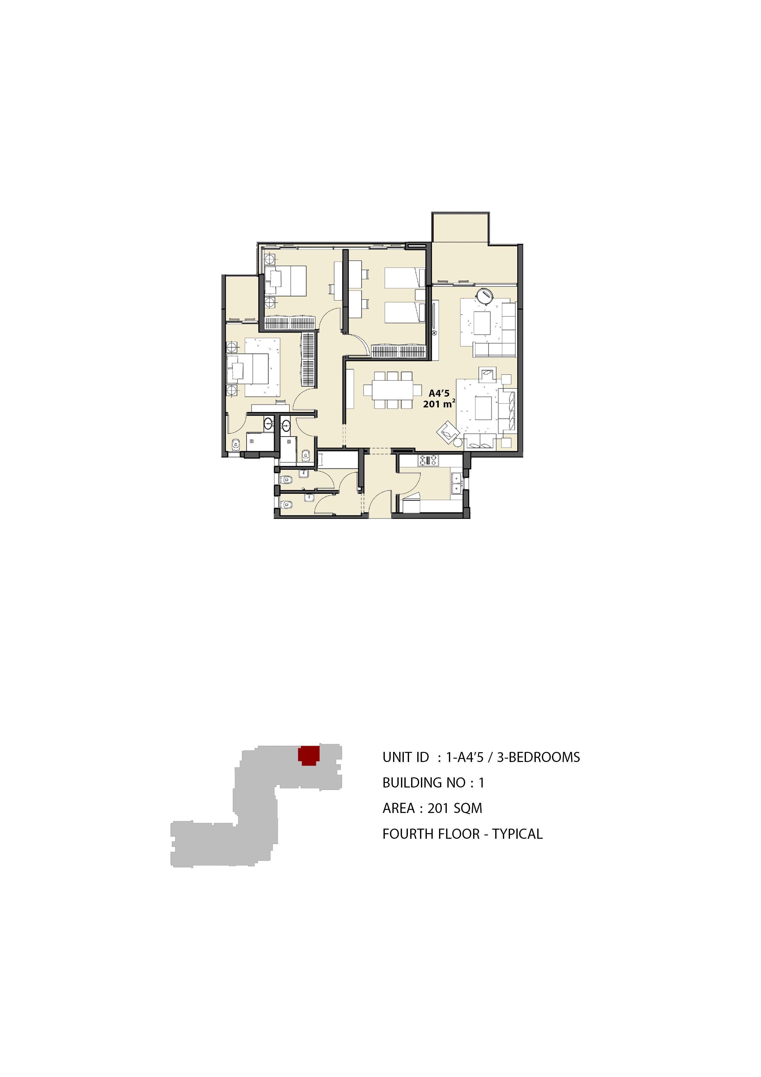 Floor plan for apartment at The View Waterway