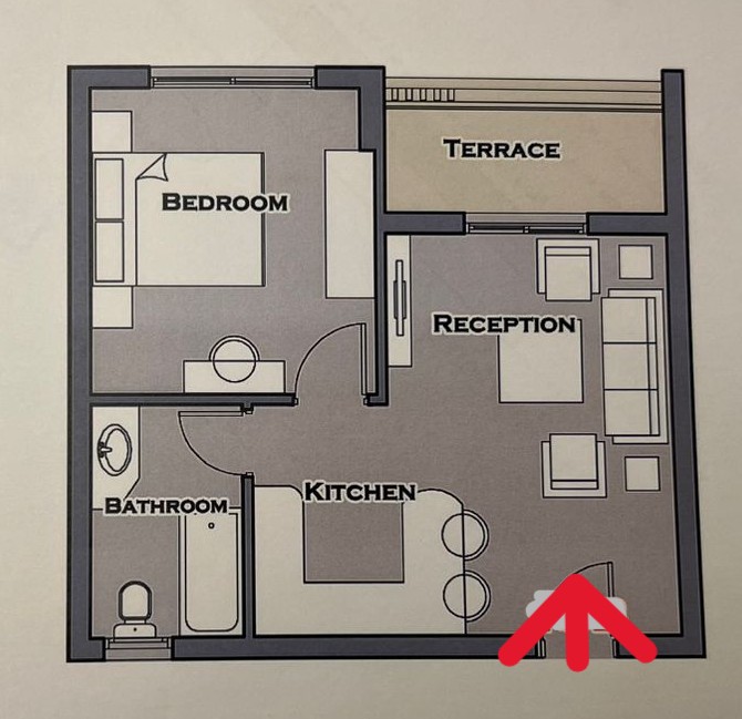 Floor plan for studio at Sarai