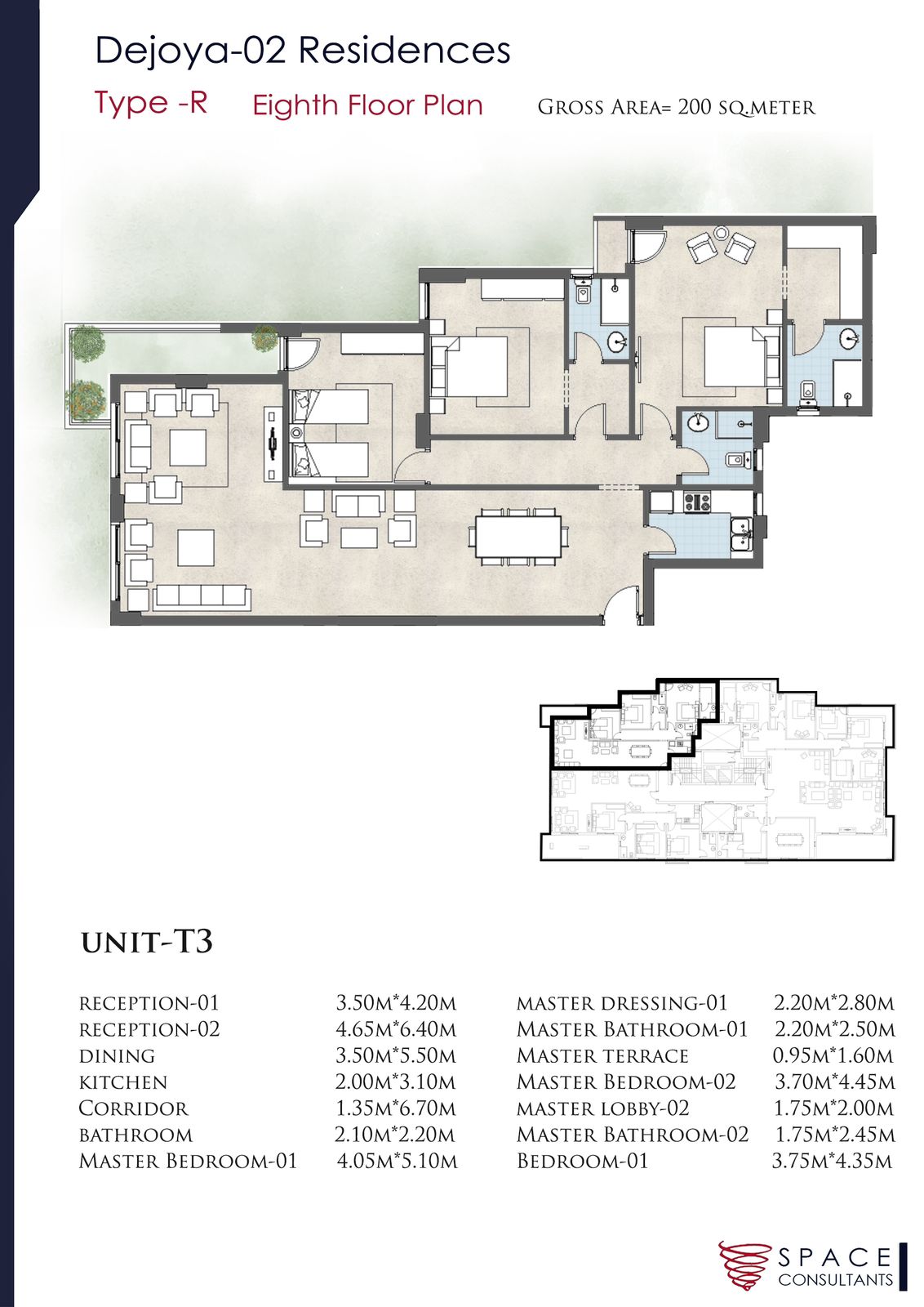 Floor plan for apartment at De Joya 2