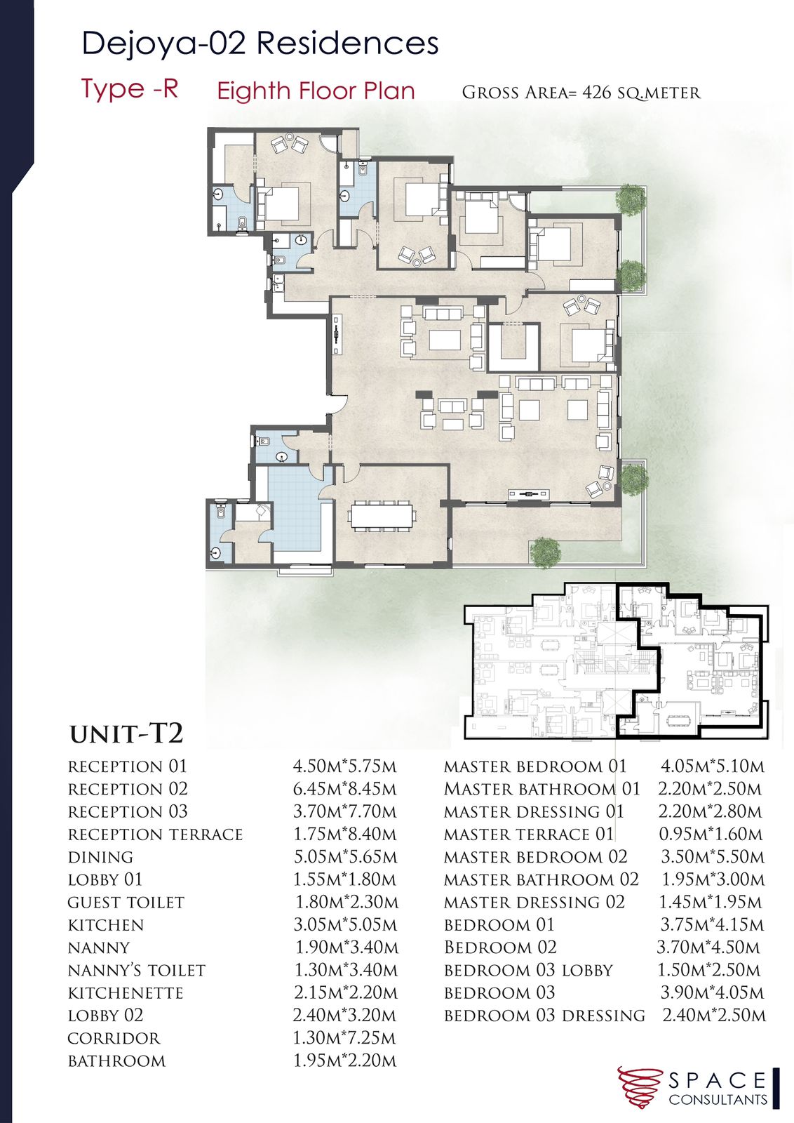 Floor plan for apartment at De Joya 2