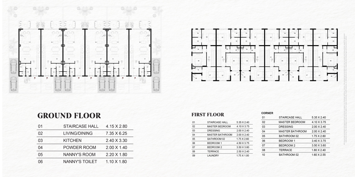 Floor plan for townhouse at Saada Boutique