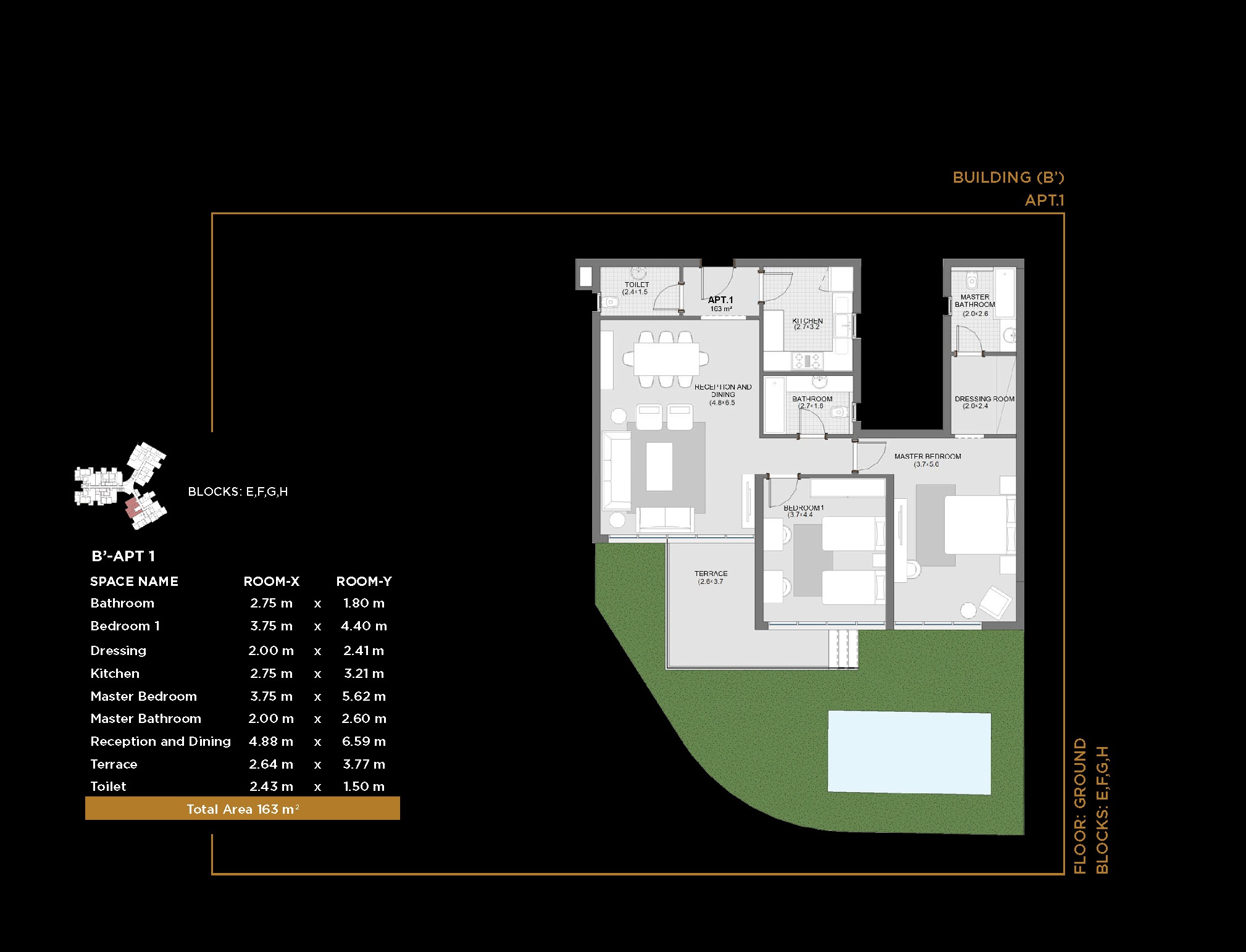 Floor plan for apartment at The Capitalway