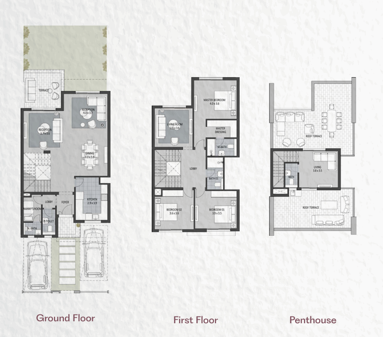 Floor plan for townhouse at SODIC East