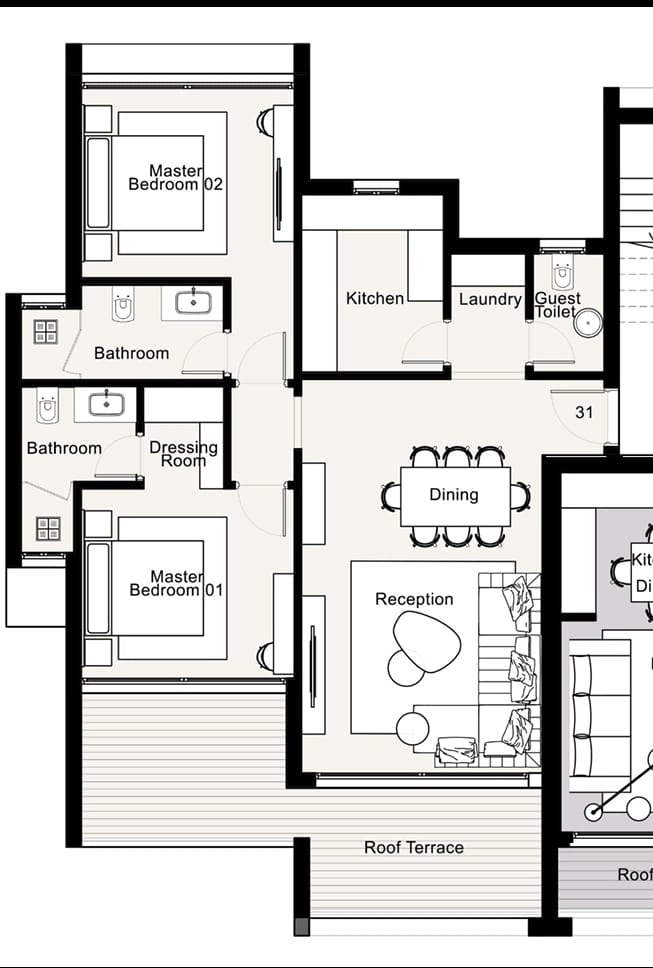 Floor plan for penthouse at PX-Phase One