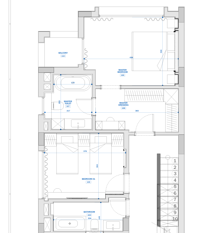 Floor plan for duplex at Hyde Park