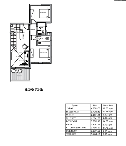 Floor plan for chalet at Plage
