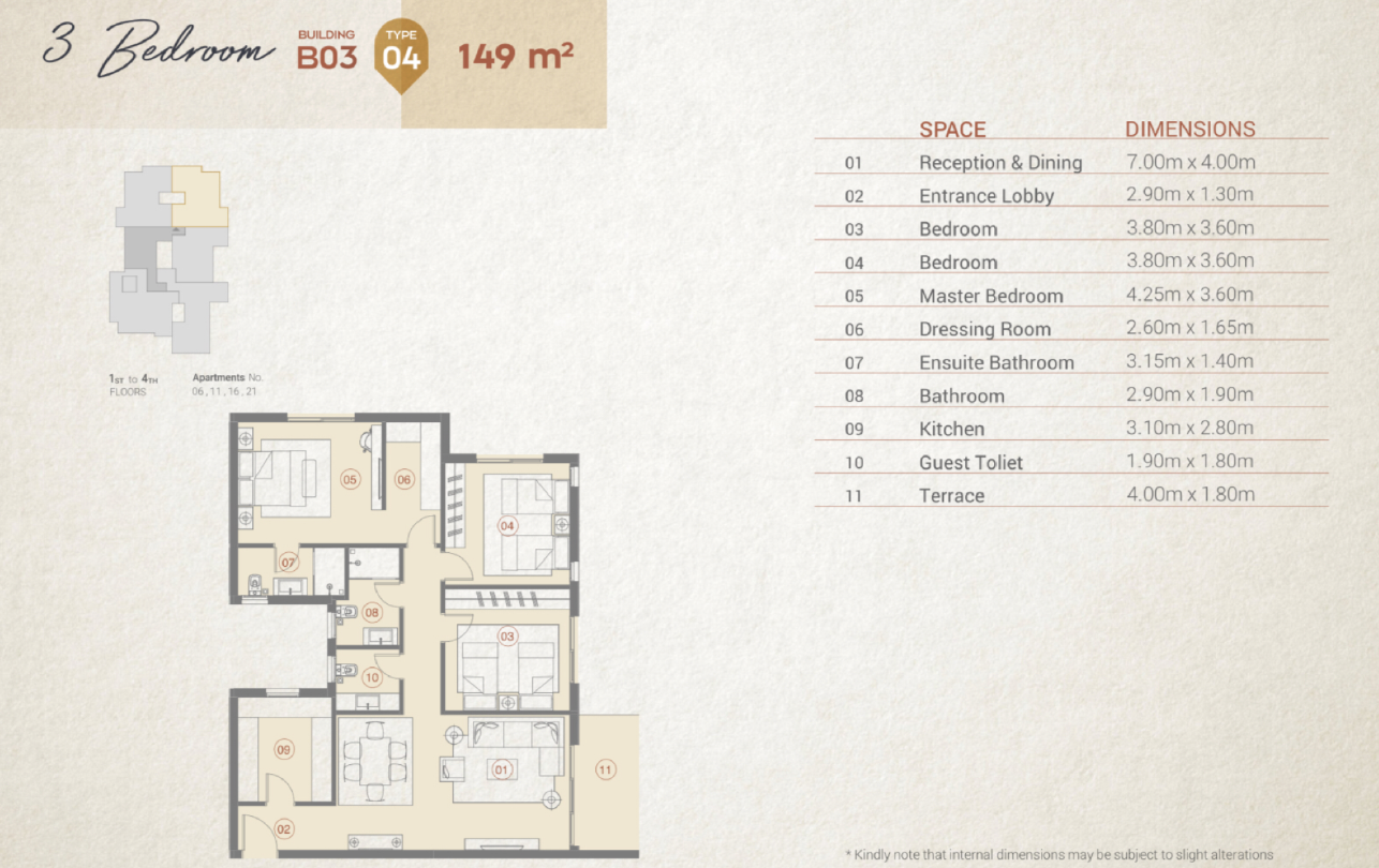 Floor plan for apartment at Village West