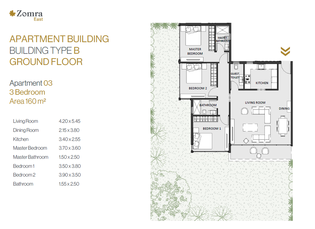 Floor plan for apartment at Zomra East