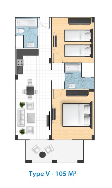 Floor plan for chalet at Lasirena North Coast