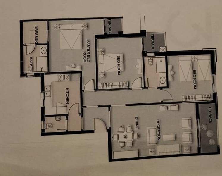 Floor plan for apartment at De Joya 3