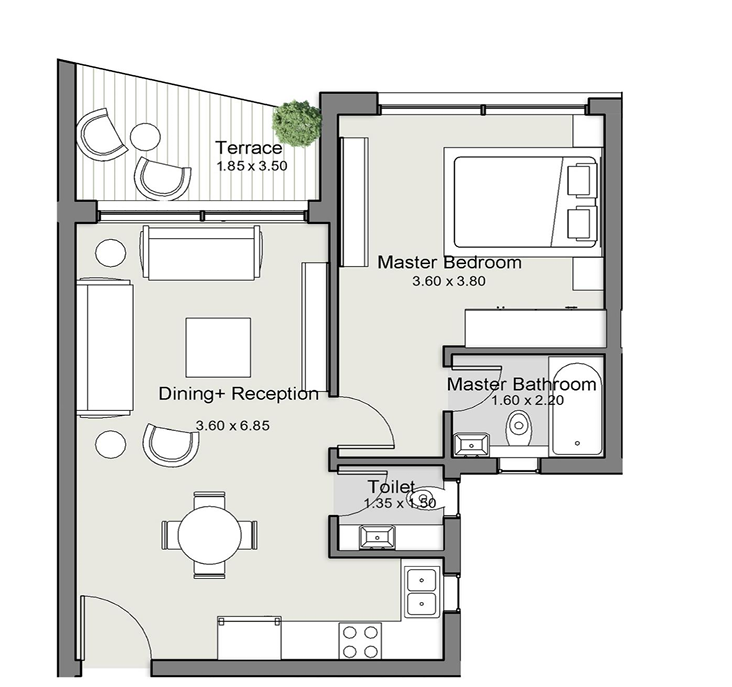 Floor plan for apartment at The Median Residences