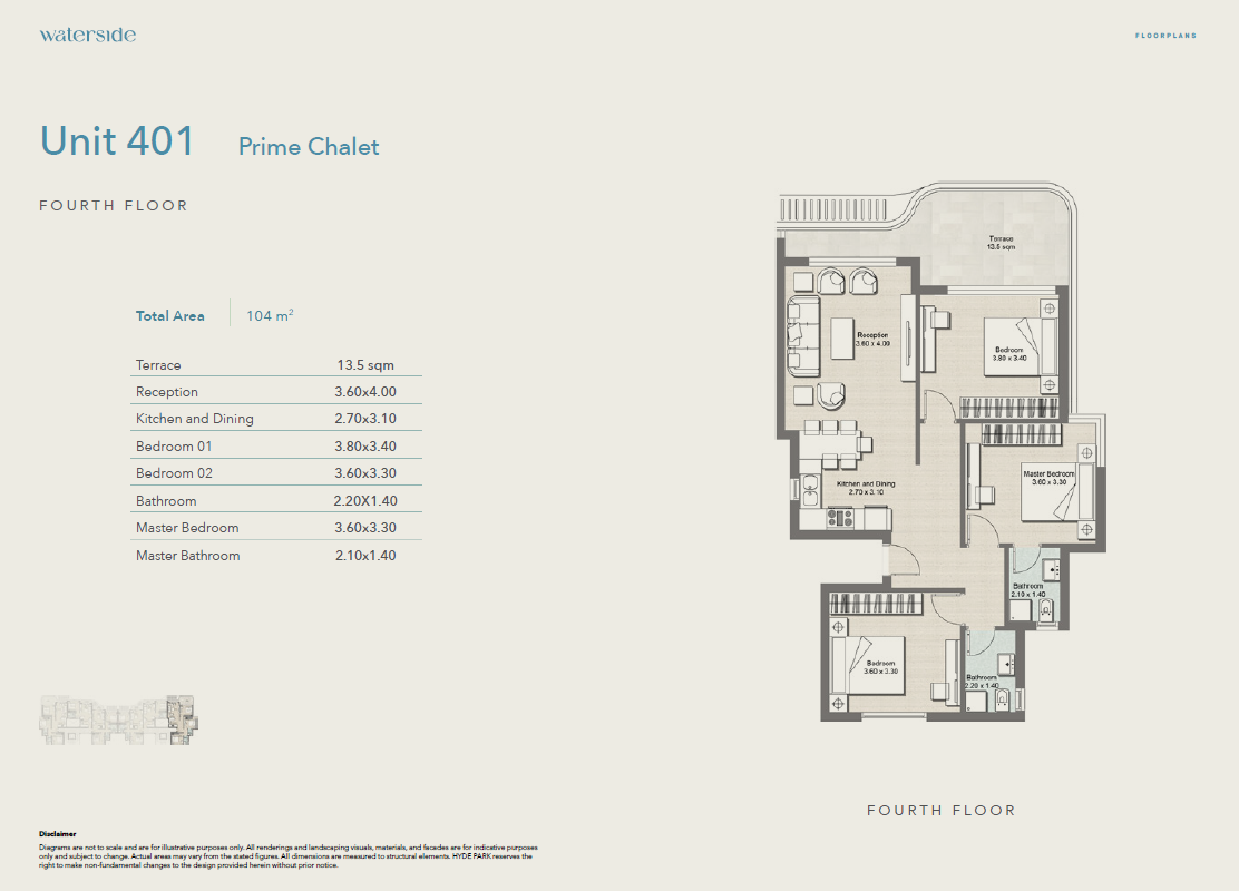 Floor plan for chalet at Hyde Park North - Seashore
