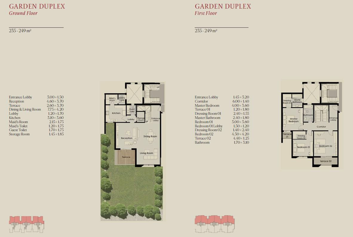 Floor plan for duplex at The Brooks