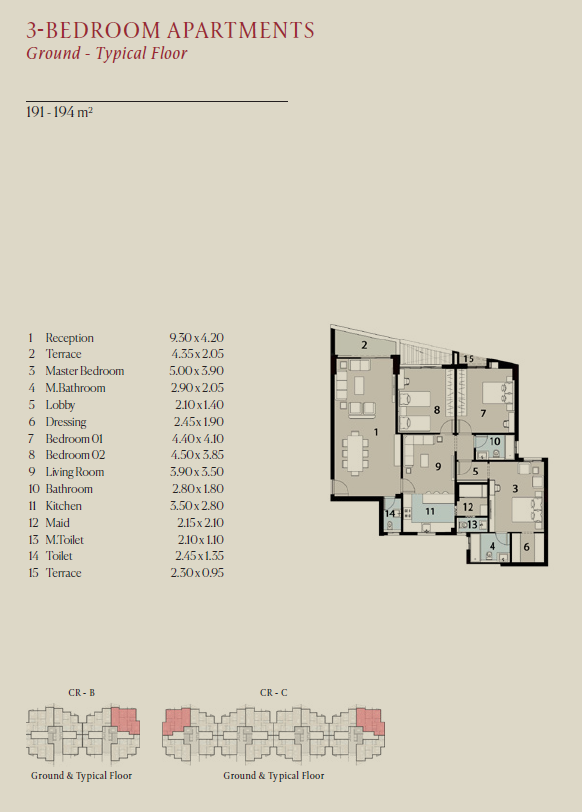 Floor plan for apartment at The Brooks