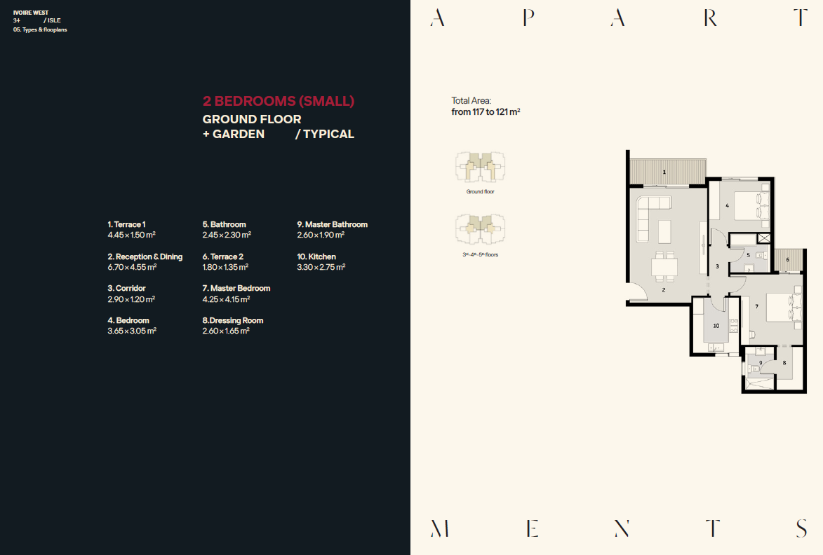 Floor plan for apartment at Ivoire West