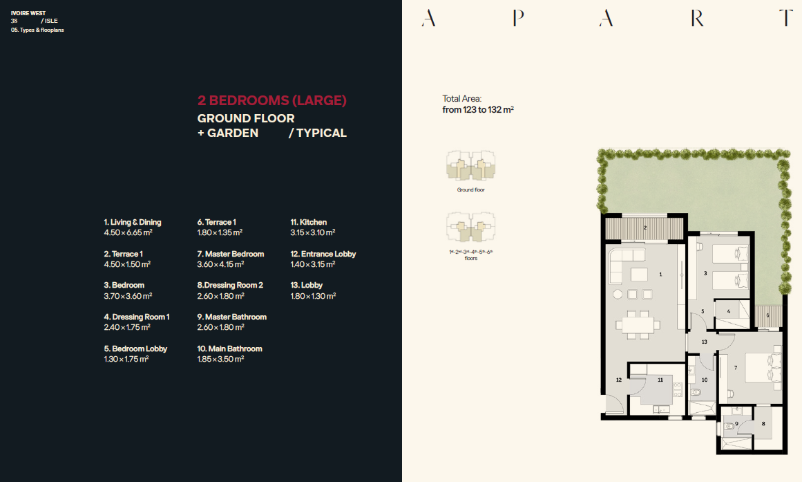 Floor plan for apartment at Ivoire West