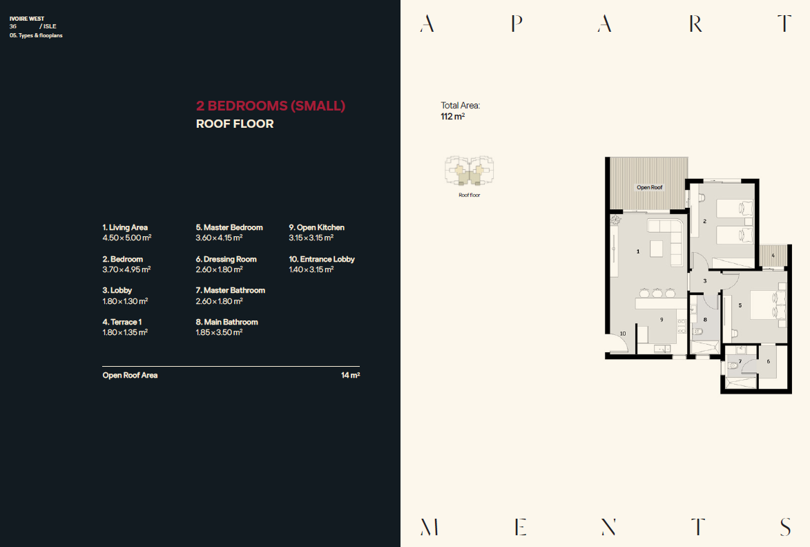 Floor plan for apartment at Ivoire West