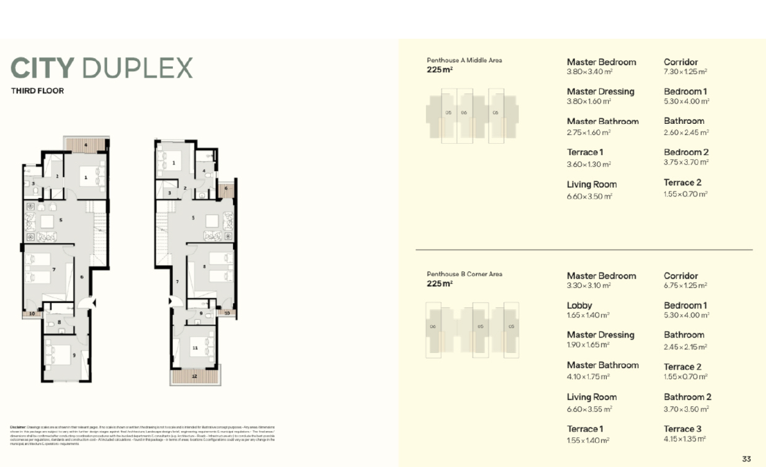 Floor plan for penthouse at Ivoire West