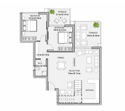 Floor plan for apartment at Atika