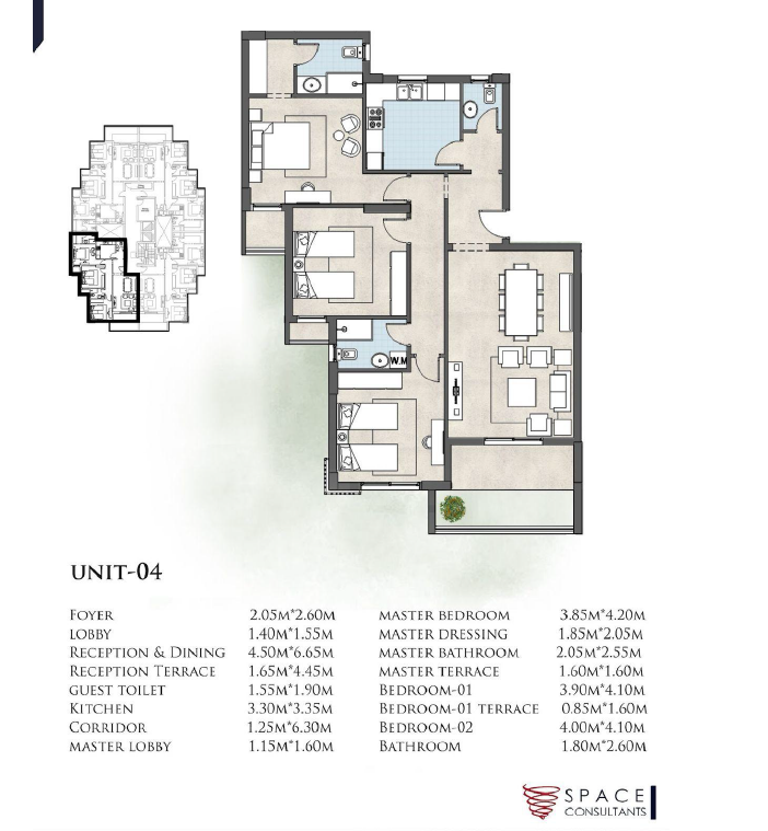 Floor plan for apartment at De Joya 1