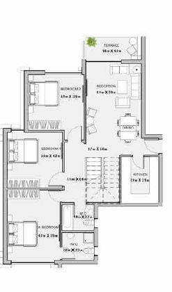Floor plan for apartment at Atika