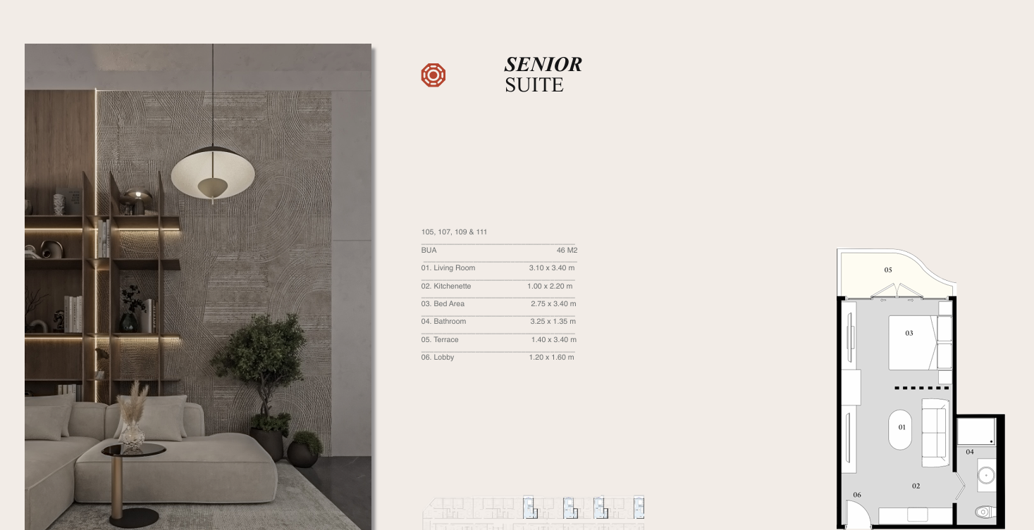 Floor plan for studio at Eastville