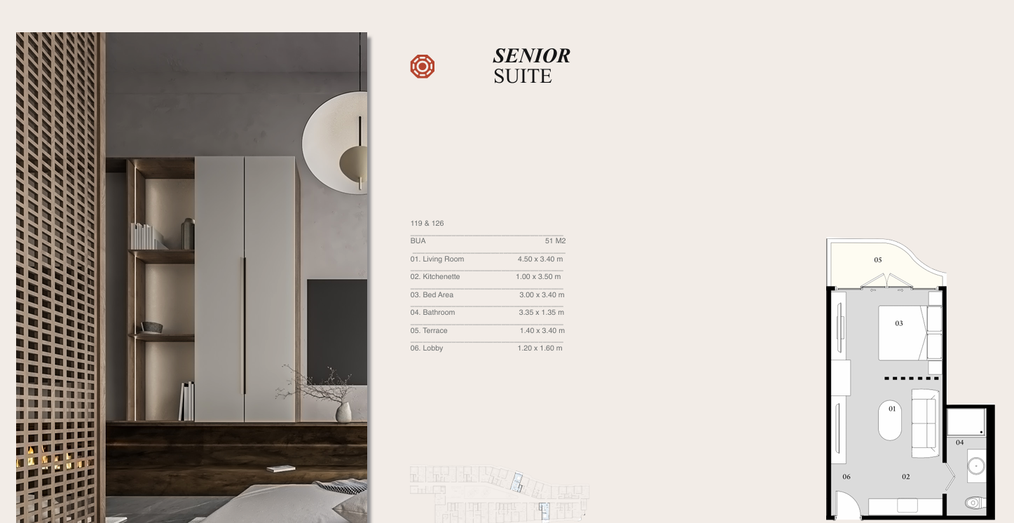 Floor plan for studio at Eastville