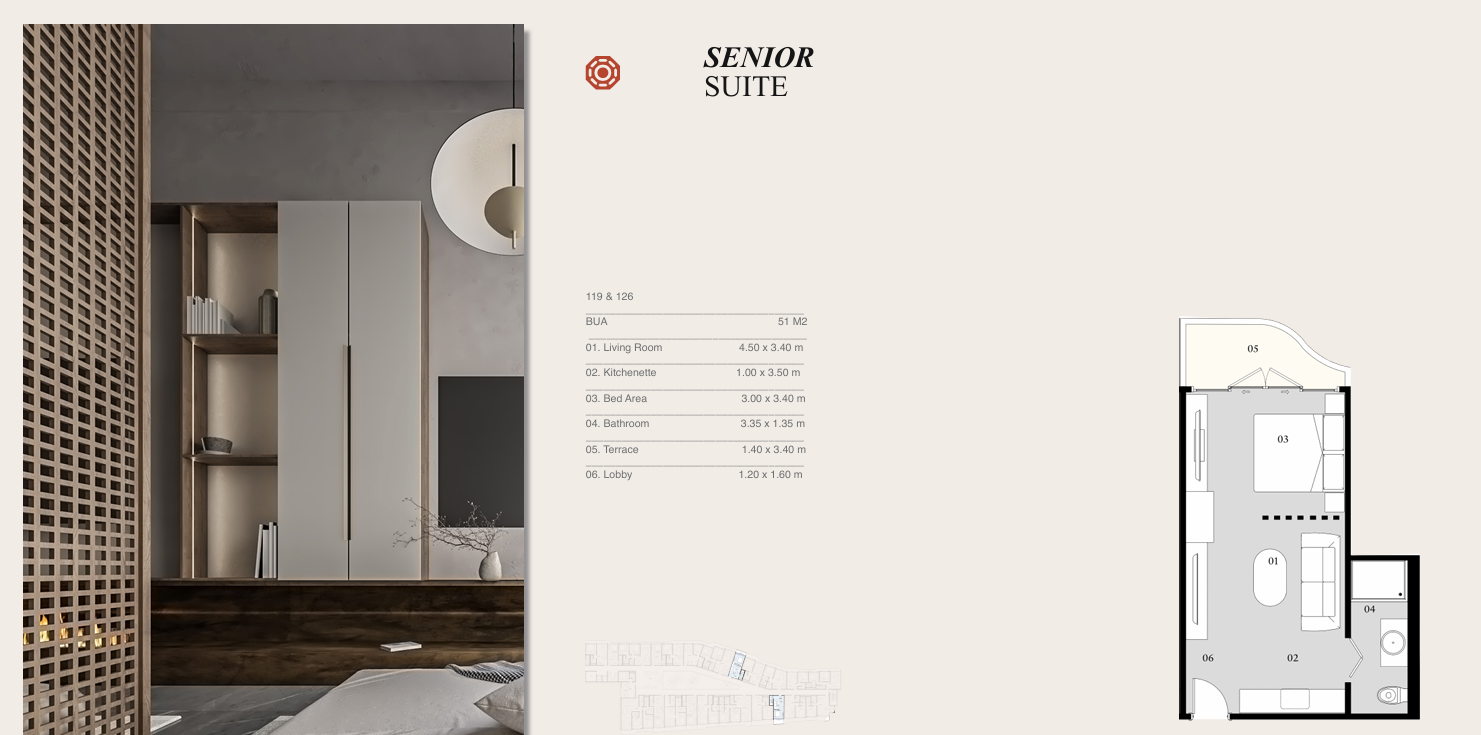 Floor plan for studio at Eastville