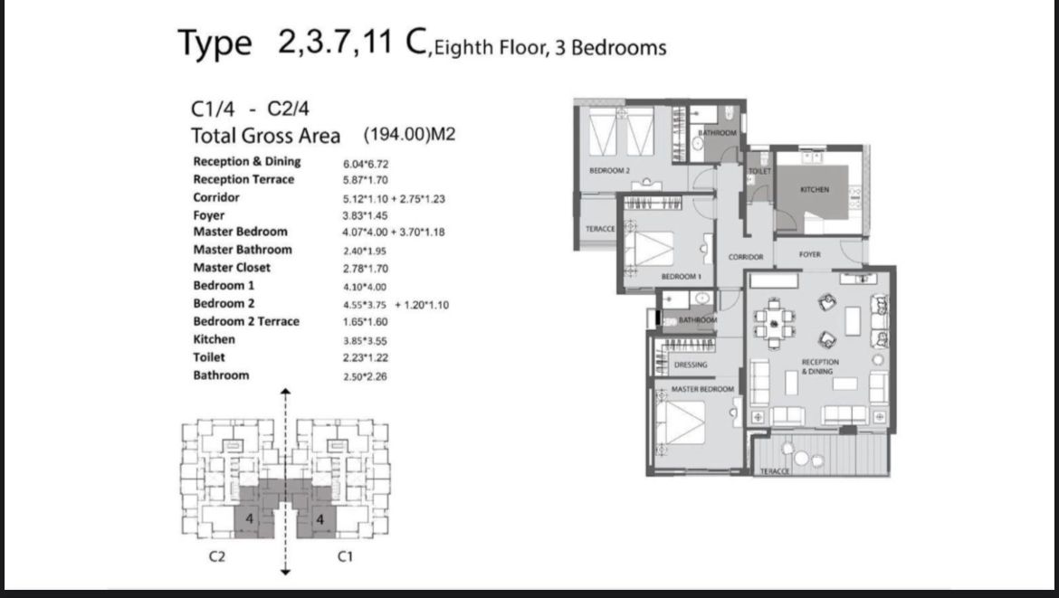 Floor plan for apartment at De Joya 3