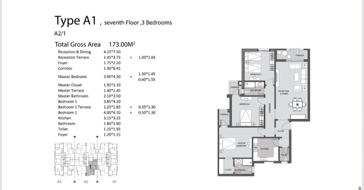 Floor plan for apartment at De Joya 3