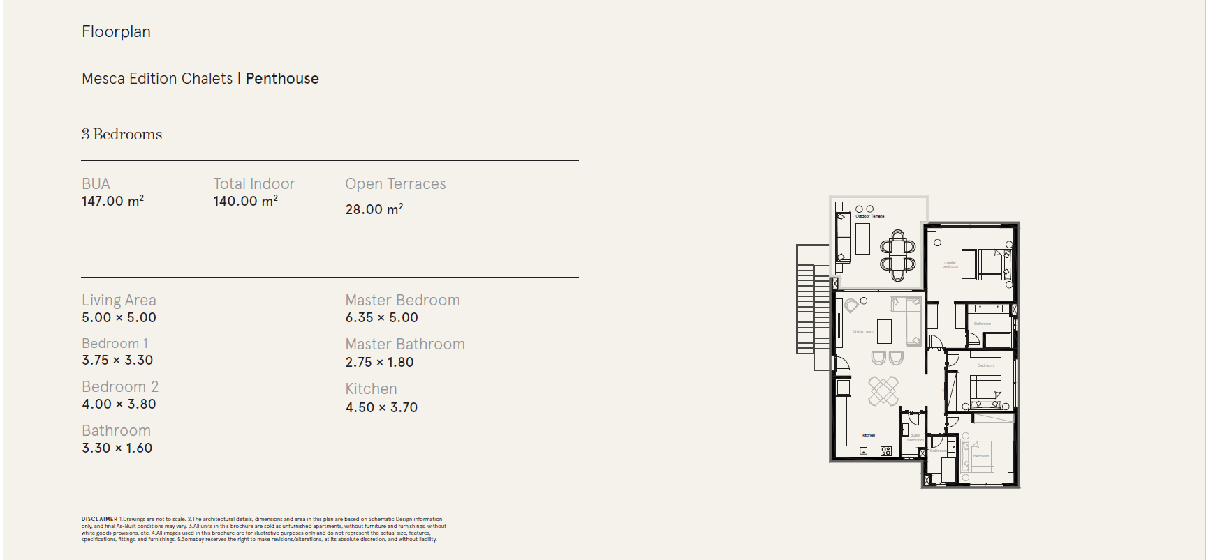 Floor plan for villa at Mesca Somabay
