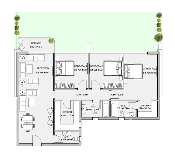 Floor plan for apartment at Atika
